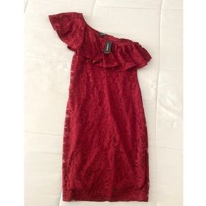 Express red lace dress